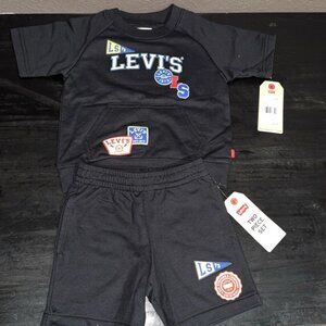 Levi Boys' Coastal Prep Raglan Knit Short Set 3T